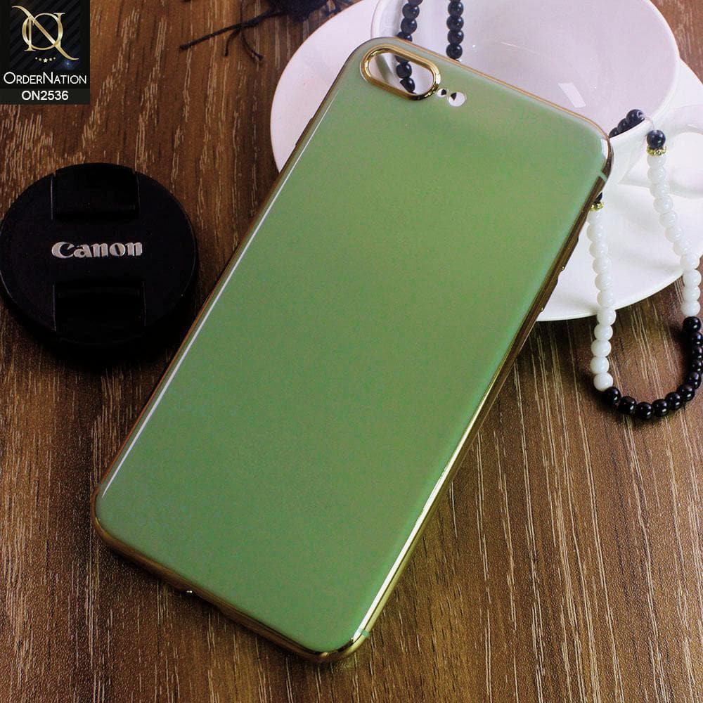 iPhone 8 Plus / 7 Plus Cover - Green - Glossy Shine Electroplated Soft Border Case