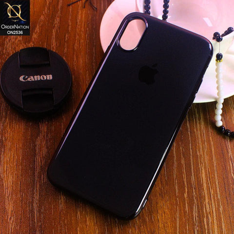 iPhone XS / X Cover - Black - Glossy Shine Electroplated Soft Border Case