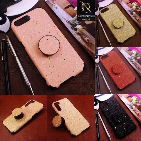 Vivo S1 - Golden - Soft Girlish Glitter Texture Case with Mobile Holder