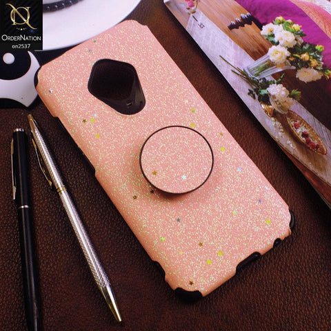 Vivo S1 Pro - Pink - Soft Girlish Glitter Texture Case with Mobile Holder