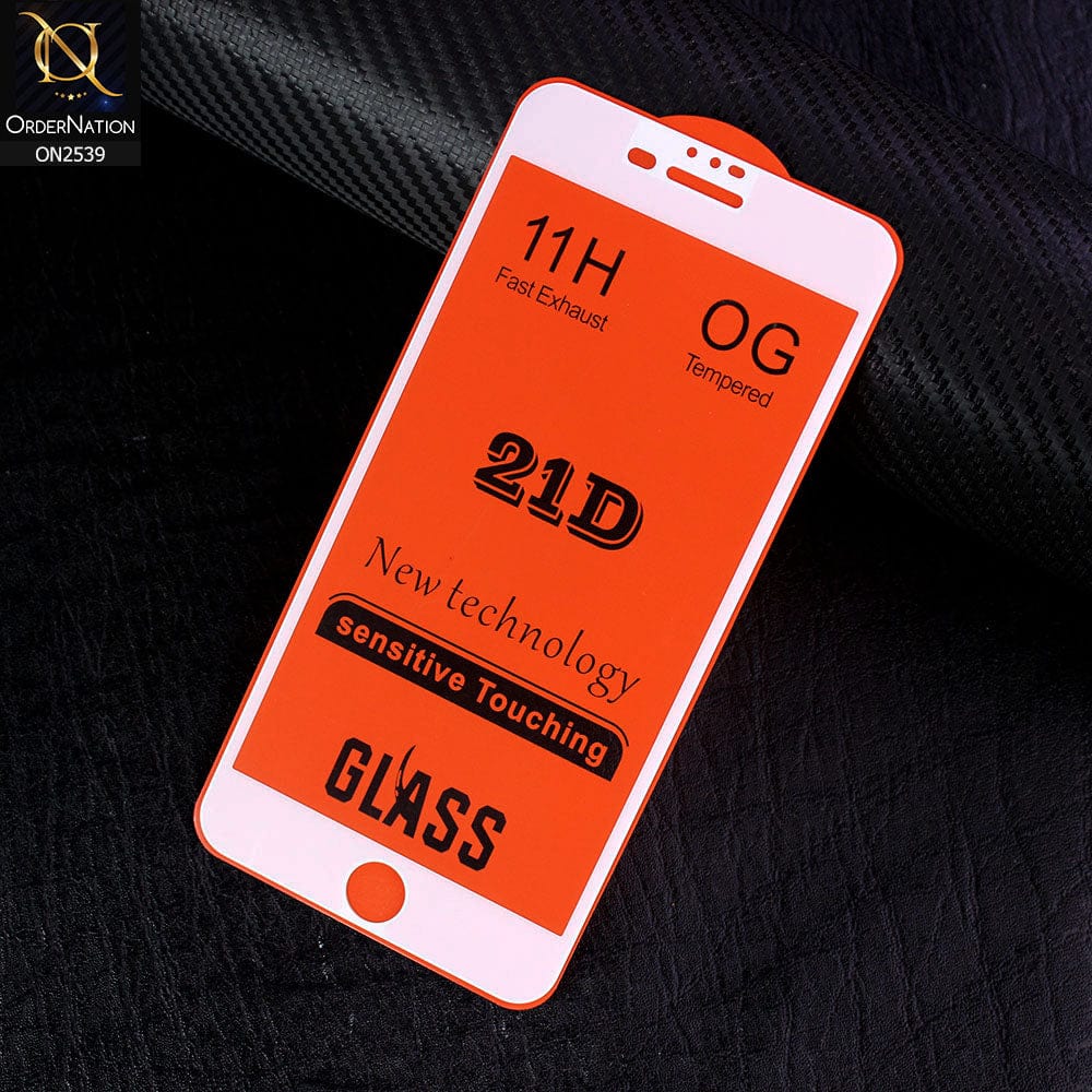 iPhone 8 Plus / 7 Plus - White - Xtreme Quality 21D Tempered Glass With 9H Hardness