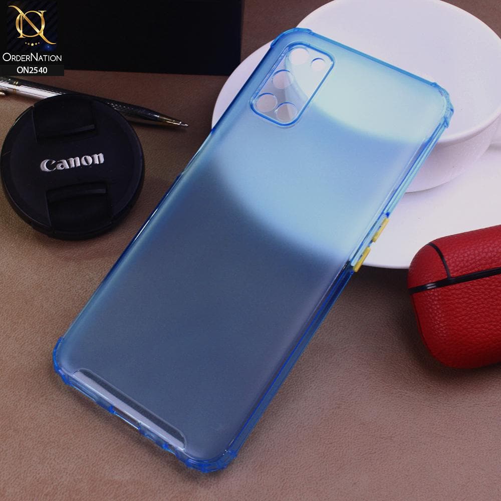 Oppo A52 Cover - Blue - Candy Assorted Color Soft Semi-Transparent Case