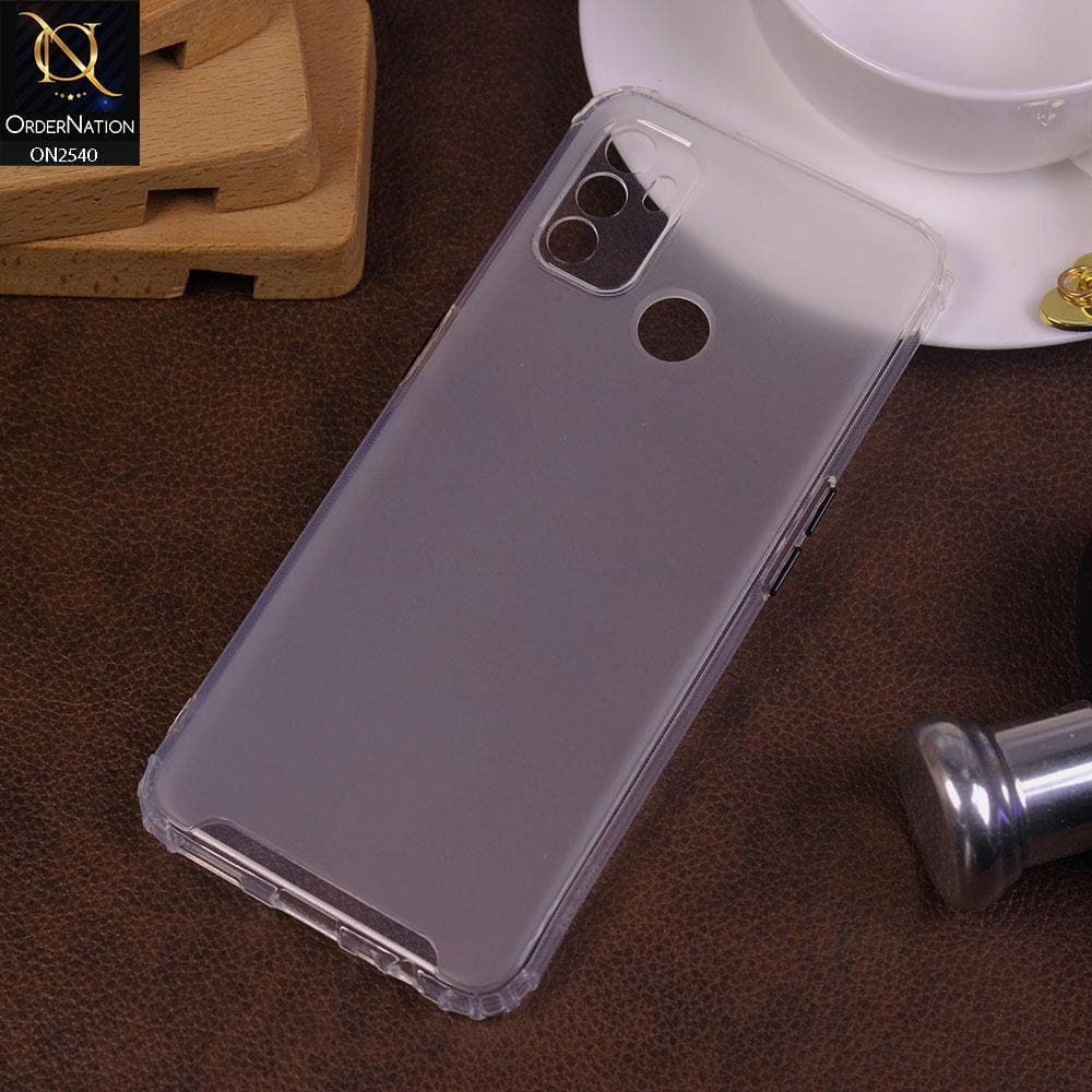 Oppo A53 Cover - White - Candy Assorted Color Soft Semi-Transparent Case