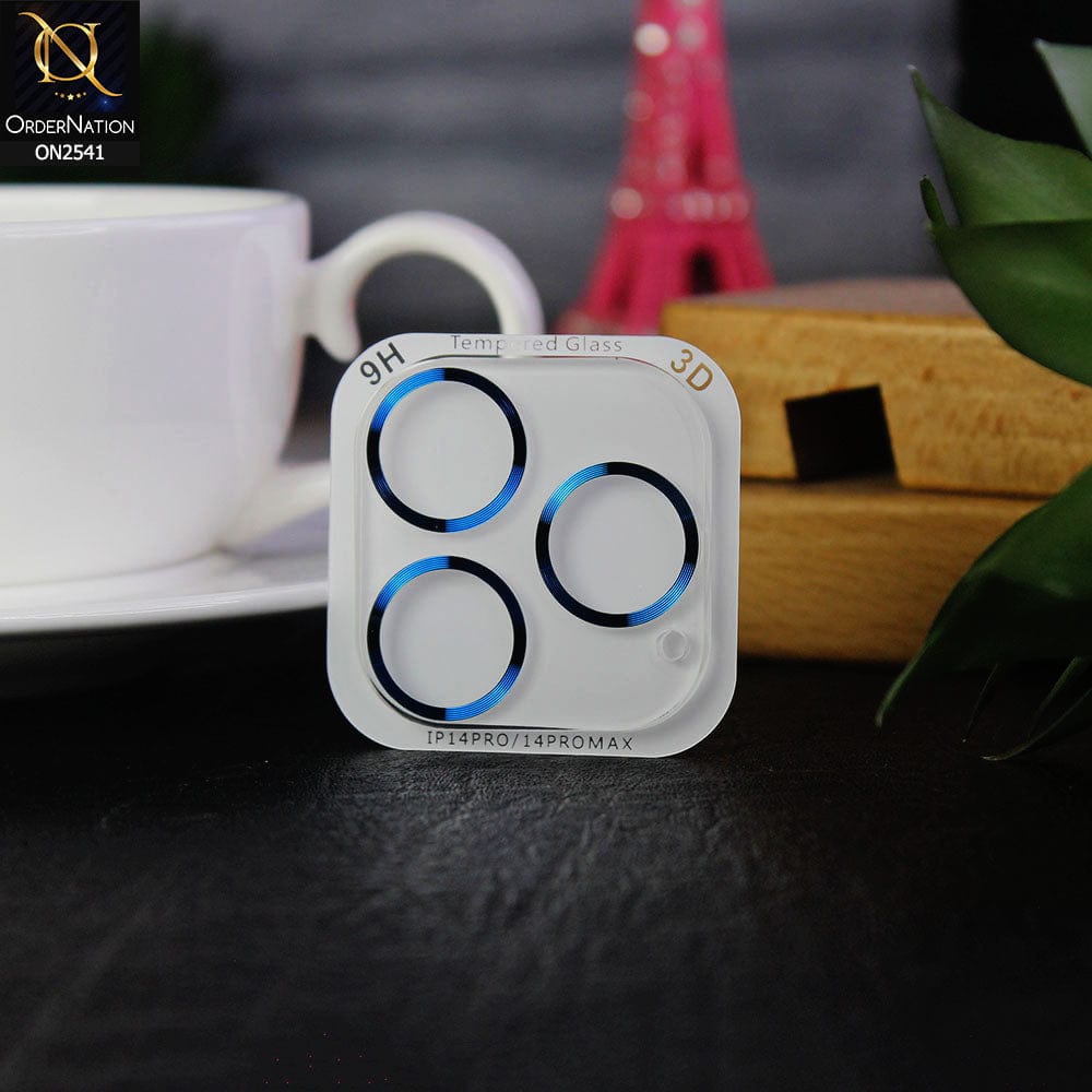 iPhone 14 Pro Max Protector - Blue - Aura Color Circles Camera Lens Protector
