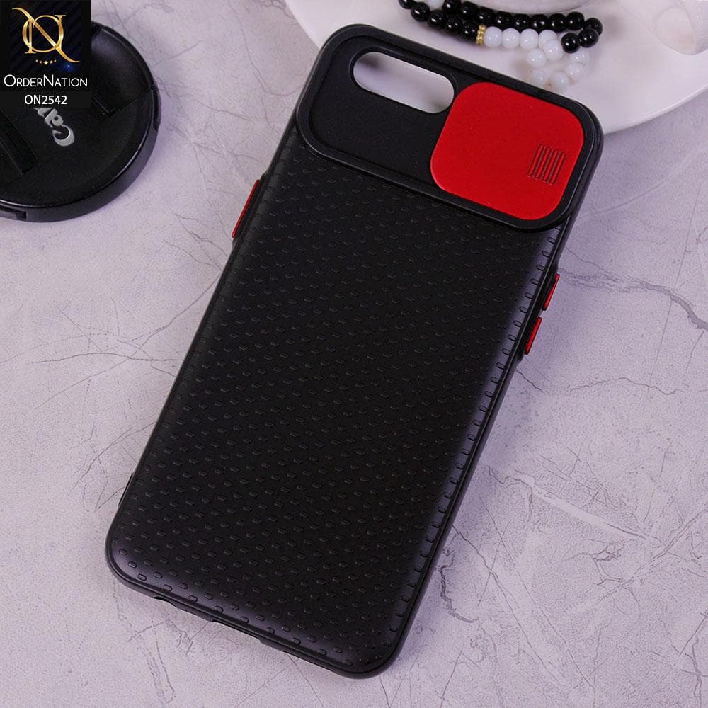 Oppo A5 - Red - New Style Dotted Texture Camera Slider Back Soft Case