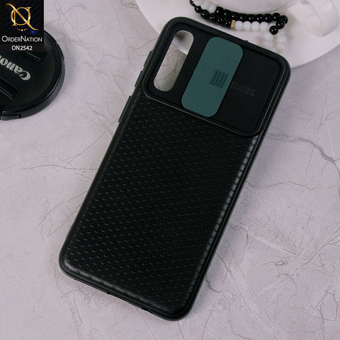 Samsung Galaxy A50s - Green - New Style Dotted Texture Camera Slider Back Soft Case