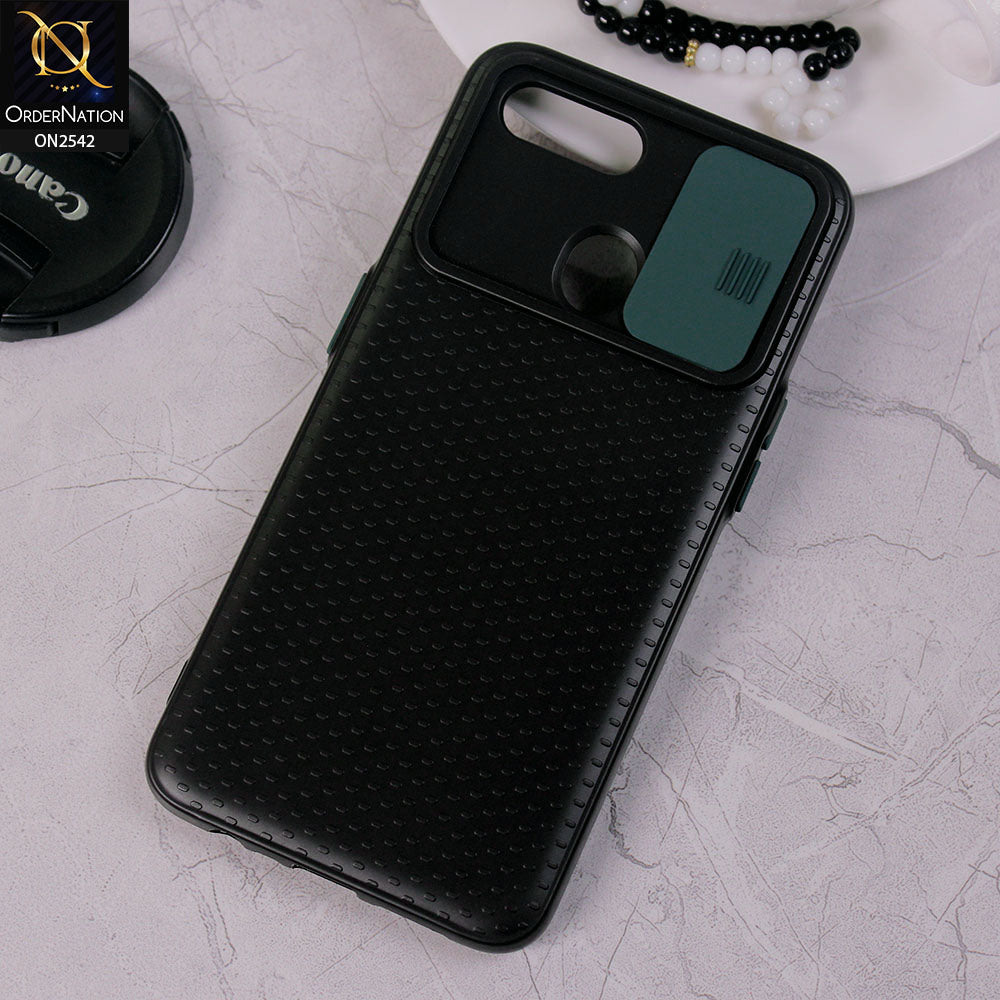 Oppo A5s - Green - New Style Dotted Texture Camera Slider Back Soft Case