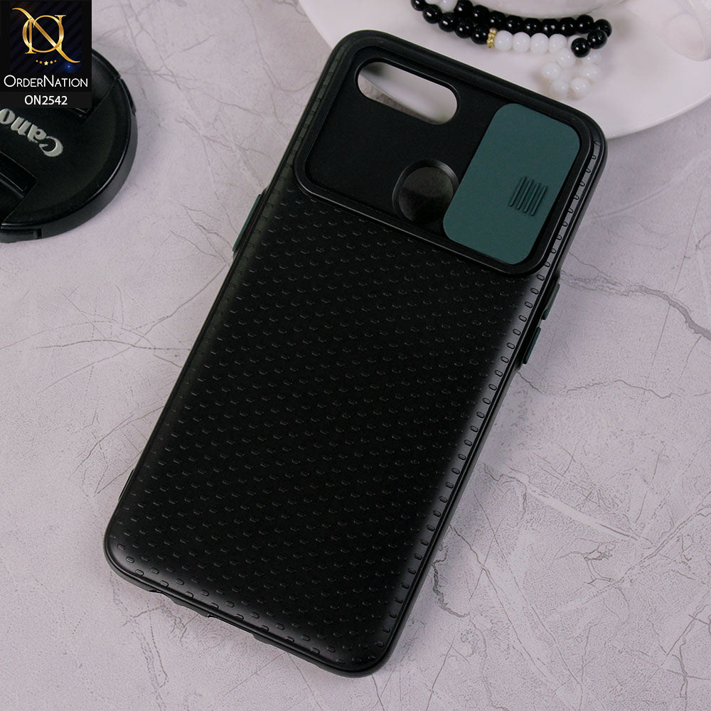 Oppo A11k - Green - New Style Dotted Texture Camera Slider Back Soft Case