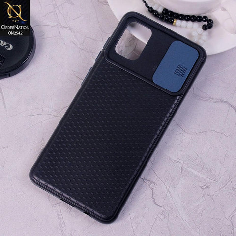 Samsung Galaxy A71 - Blue - New Style Dotted Texture Camera Slider Back Soft Case