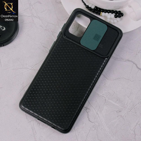 Samsung Galaxy A71 - Green - New Style Dotted Texture Camera Slider Back Soft Case