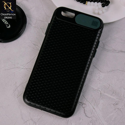 iPhone 6s Plus / 6 Plus - Green - New Style Dotted Texture Camera Slider Back Soft Case