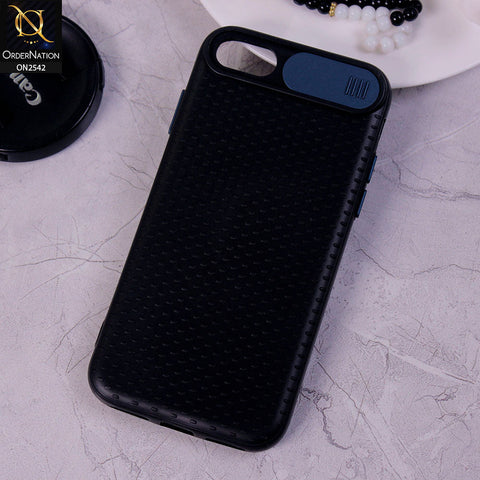 iPhone SE 2020 - Blue - New Style Dotted Texture Camera Slider Back Soft Case