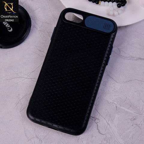 iPhone 8 / 7 - Blue - New Style Dotted Texture Camera Slider Back Soft Case