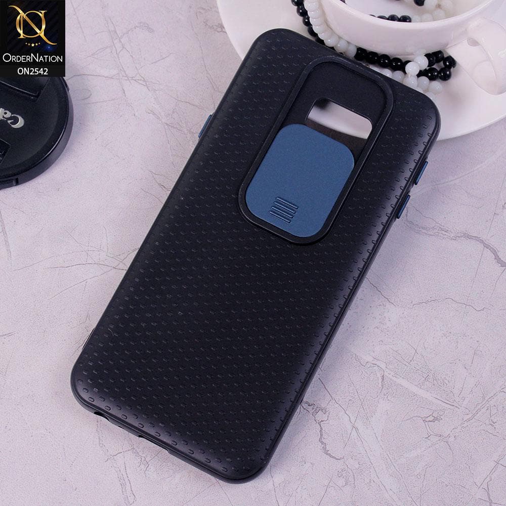 Samsung Galaxy J4 Plus - Blue - New Style Dotted Texture Camera Slider Back Soft Case