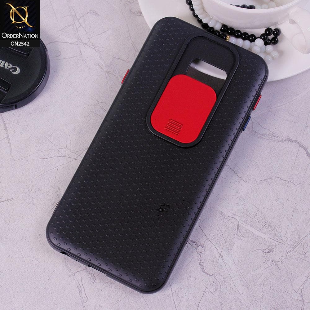 Samsung Galaxy J4 Plus - Red - New Style Dotted Texture Camera Slider Back Soft Case