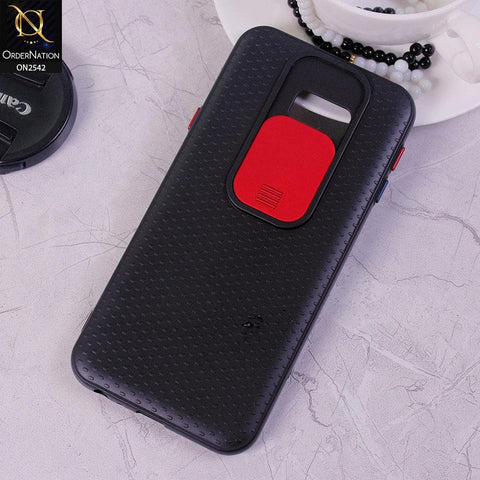 Samsung Galaxy J4 Plus - Red - New Style Dotted Texture Camera Slider Back Soft Case