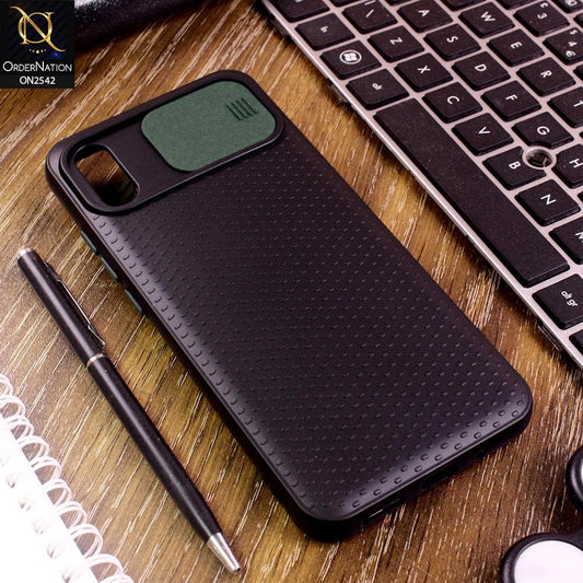 Xiaomi Redmi 9i Cover - Green - New Style Dotted Texture Camera Slider Back Soft Case
