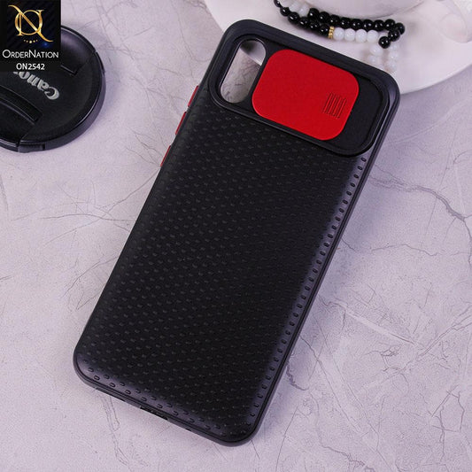 Xiaomi Redmi 9A - Red - New Style Dotted Texture Camera Slider Back Soft Case