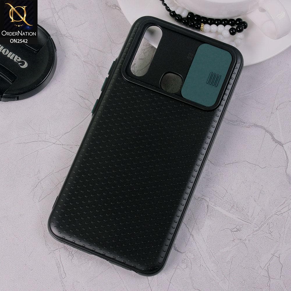 Vivo Y17 - Green - New Style Dotted Texture Camera Slider Back Soft Case