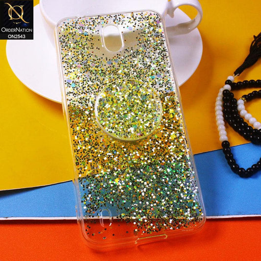 Realme C1 Cover - Design 2 - New Fashion Bling Not Moving Glitter Soft Case With Pop Shocket - Glitter Does Not Move