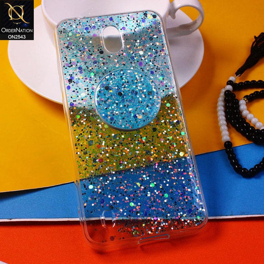 Realme C1 Cover - Design 4 - New Fashion Bling Not Moving Glitter Soft Case With Pop Shocket - Glitter Does Not Move