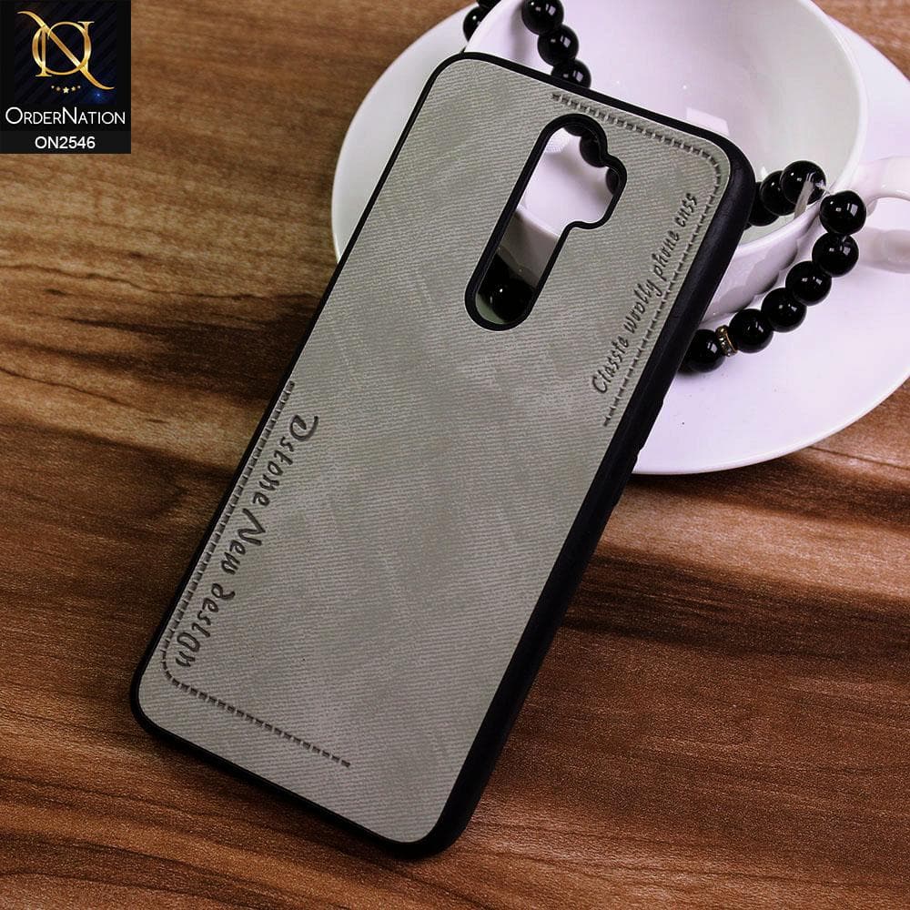 Oppo A9 2020 Cover - Gray - New Design Jeans Texture Leather Soft Case