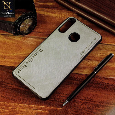 Tecno Camon 12 Air Cover - Gray - New Design Jeans Texture Leather Soft Case