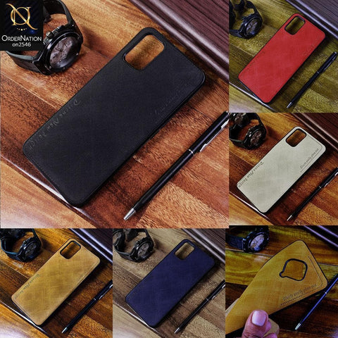 Oppo A12e Cover - Red - New Design Jeans Texture Leather Soft Case