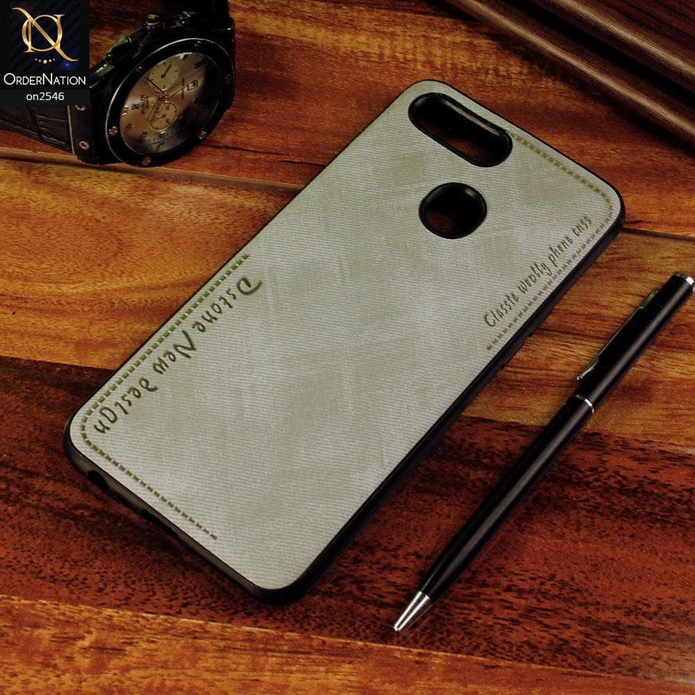 Realme 2 Pro Cover - Gray - New Design Jeans Texture Leather Soft Case