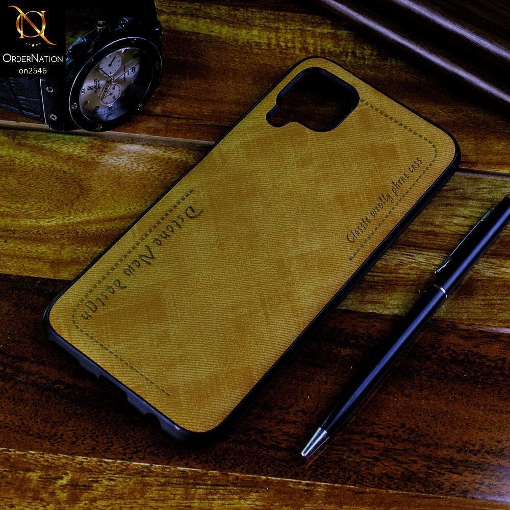 Huawei Nova 6 SE Cover - Light Brown - New Design Jeans Texture Leather Soft Case