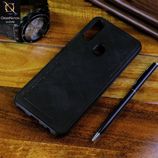 Oppo A31 Cover - Black - New Design Jeans Texture Leather Soft Case