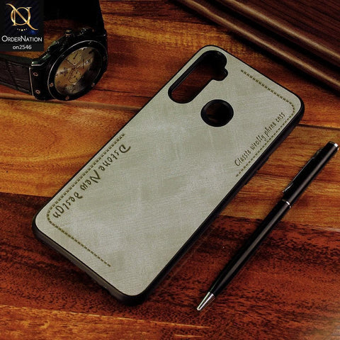 Realme 6i Cover - Gray - New Design Jeans Texture Leather Soft Case