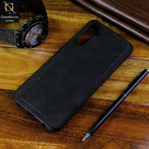 Realme 6 Pro Cover - Black - New Design Jeans Texture Leather Soft Case