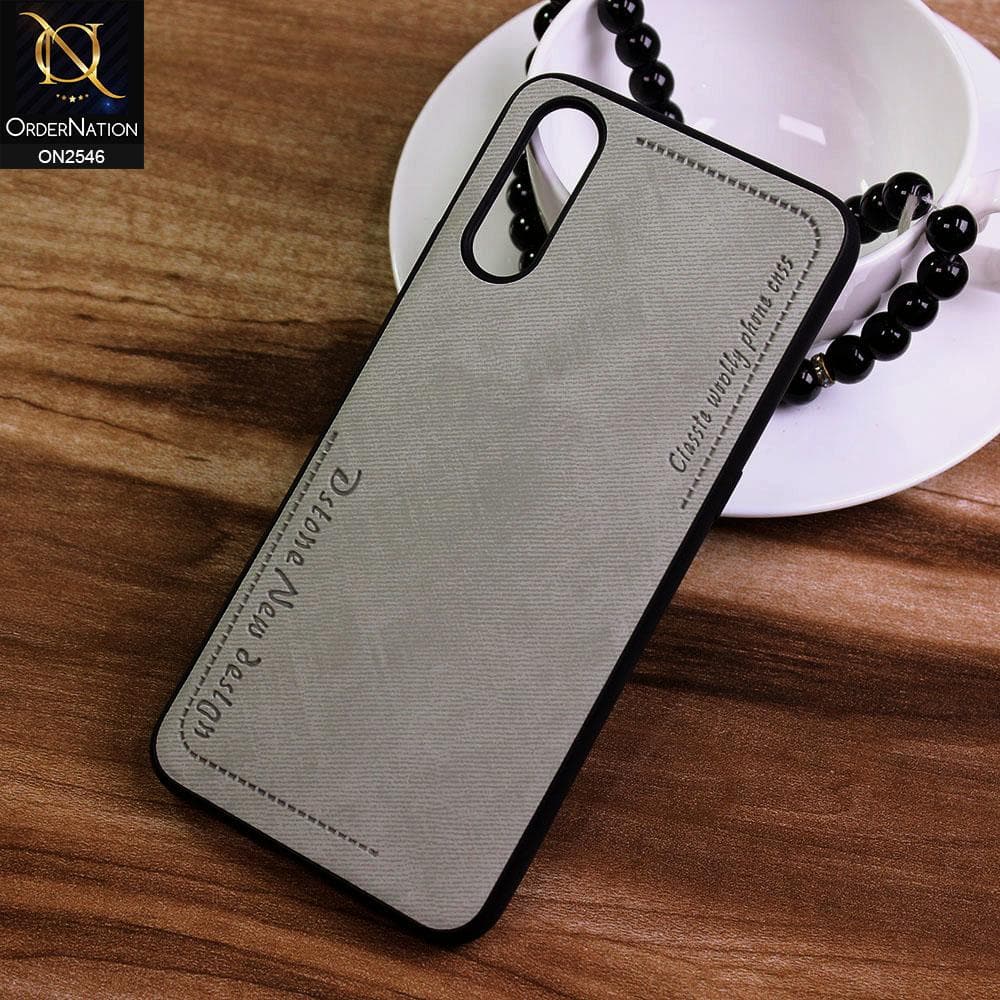Vivo S1 Cover - Gray - New Design Jeans Texture Leather Soft Case
