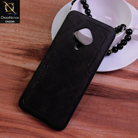 Vivo Y51 (2020 September) Cover - Black - New Design Jeans Texture Leather Soft Case