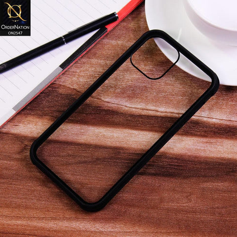 iPhone 12 Mini Cover - Black - v2 - Shiny Acrylic Anti-Shock Bumper Transparent Back Case