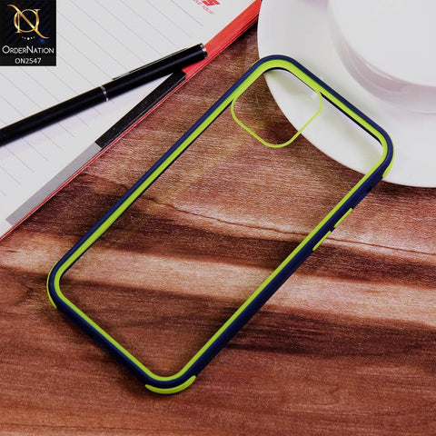 iPhone 12 Pro Max Cover - Blue - Shiny Acrylic Anti-Shock Bumper Transparent Back Case