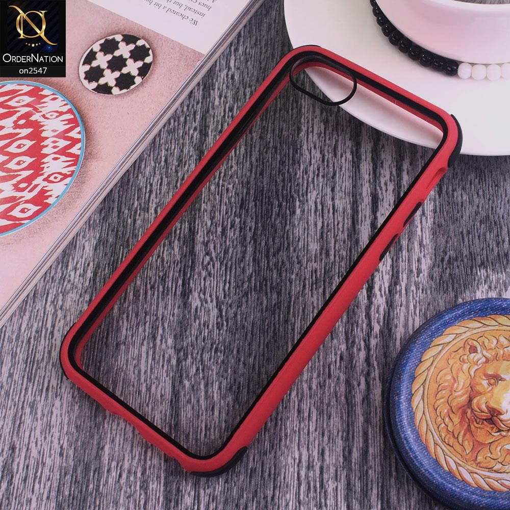 iPhone 6S / 6 - Red - Shiny Acrylic Anti-Shock Bumper Transparent Back Case