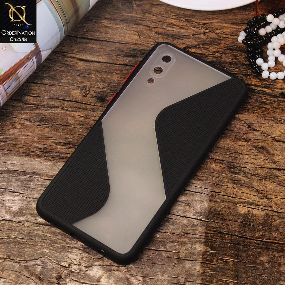 Samsung Galaxy A02 - Black - New Ziggy Line Wavy Style Soft Case