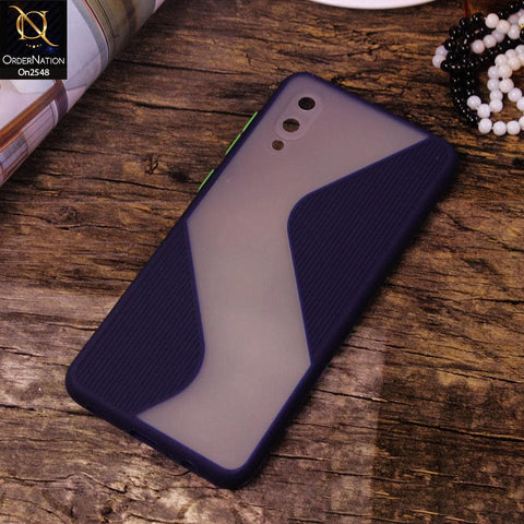 Samsung Galaxy A02 - Blue - New Ziggy Line Wavy Style Soft Case