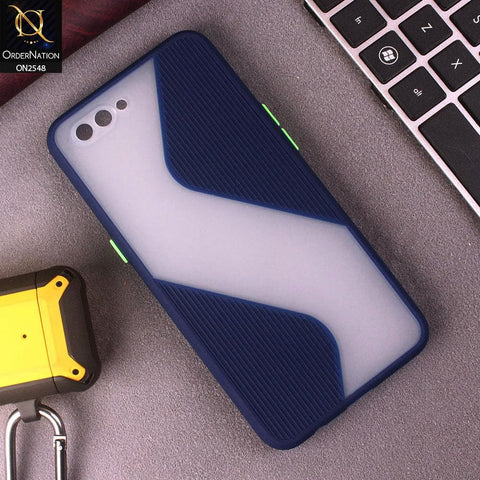Oppo A3s Cover - Blue - New Ziggy Line Wavy Style Soft Case