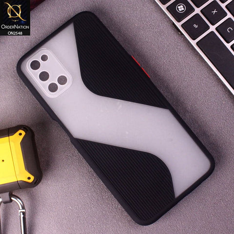 Oppo A52 Cover - Black - New Ziggy Line Wavy Style Soft Case