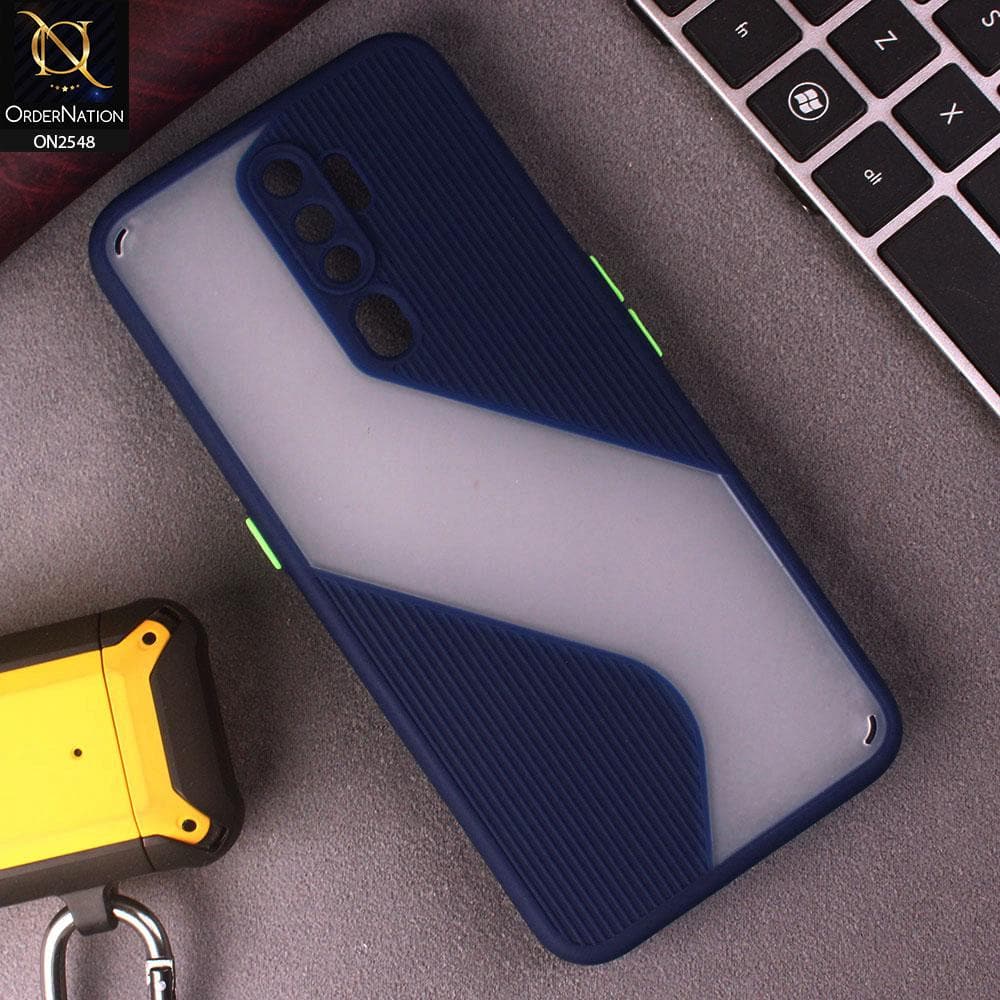 Oppo A9 2020 Cover - Blue - New Ziggy Line Wavy Style Soft Case