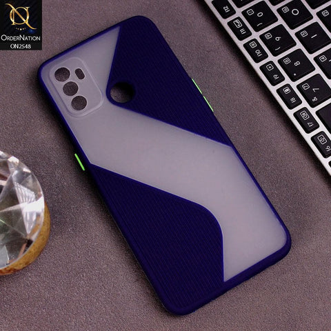 Oppo A53 Cover - Blue - New Ziggy Line Wavy Style Soft Case