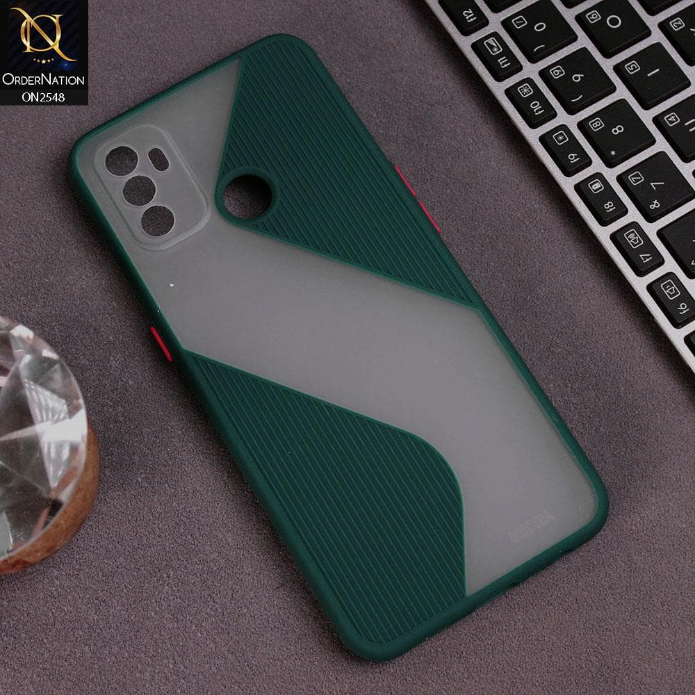 Oppo A53 Cover - Green - New Ziggy Line Wavy Style Soft Case