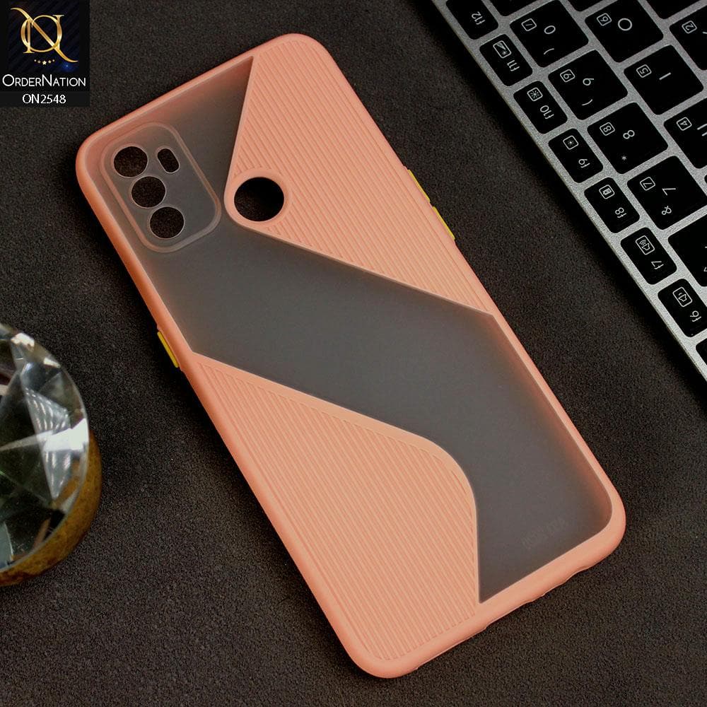Oppo A53s Cover - Pink - New Ziggy Line Wavy Style Soft Case