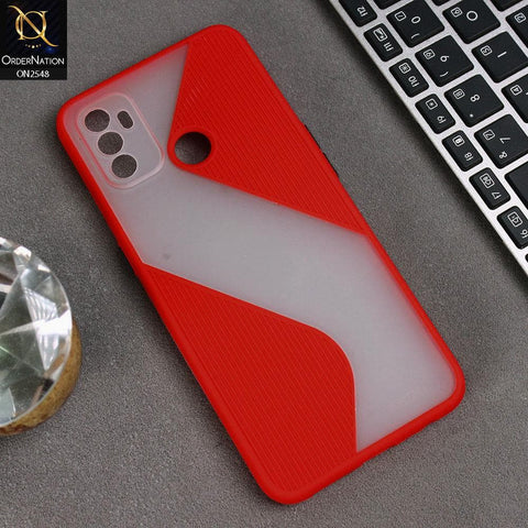 Oppo A53s Cover - Red - New Ziggy Line Wavy Style Soft Case