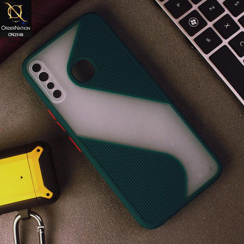 Tecno Camon 12 Cover - Green - New Ziggy Line Wavy Style Soft Case