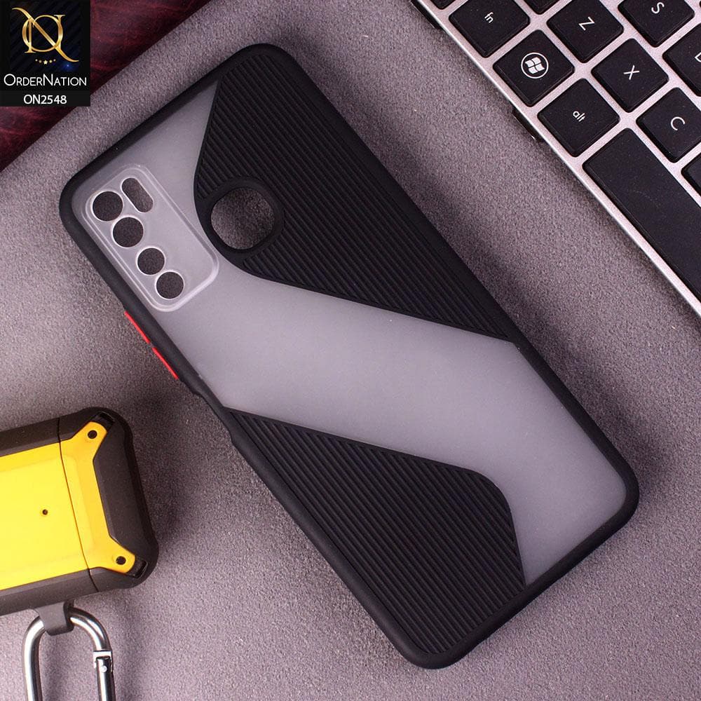 Infinix Hot 9 Cover - Black - New Ziggy Line Wavy Style Soft Case