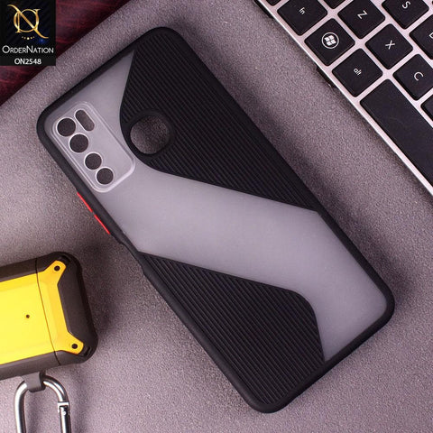 Infinix Hot 9 Pro Cover - Black - New Ziggy Line Wavy Style Soft Case